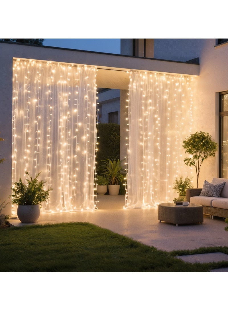 ZAYO LED Curtain Lights Fairy Curtain Lights for Wedding Party, Festival & Home Decoration Hanging String Lights, LED Window Drape, Warm White-6X2 Meter - Image 2